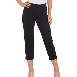 Woman with control tummy control stretch crop jean